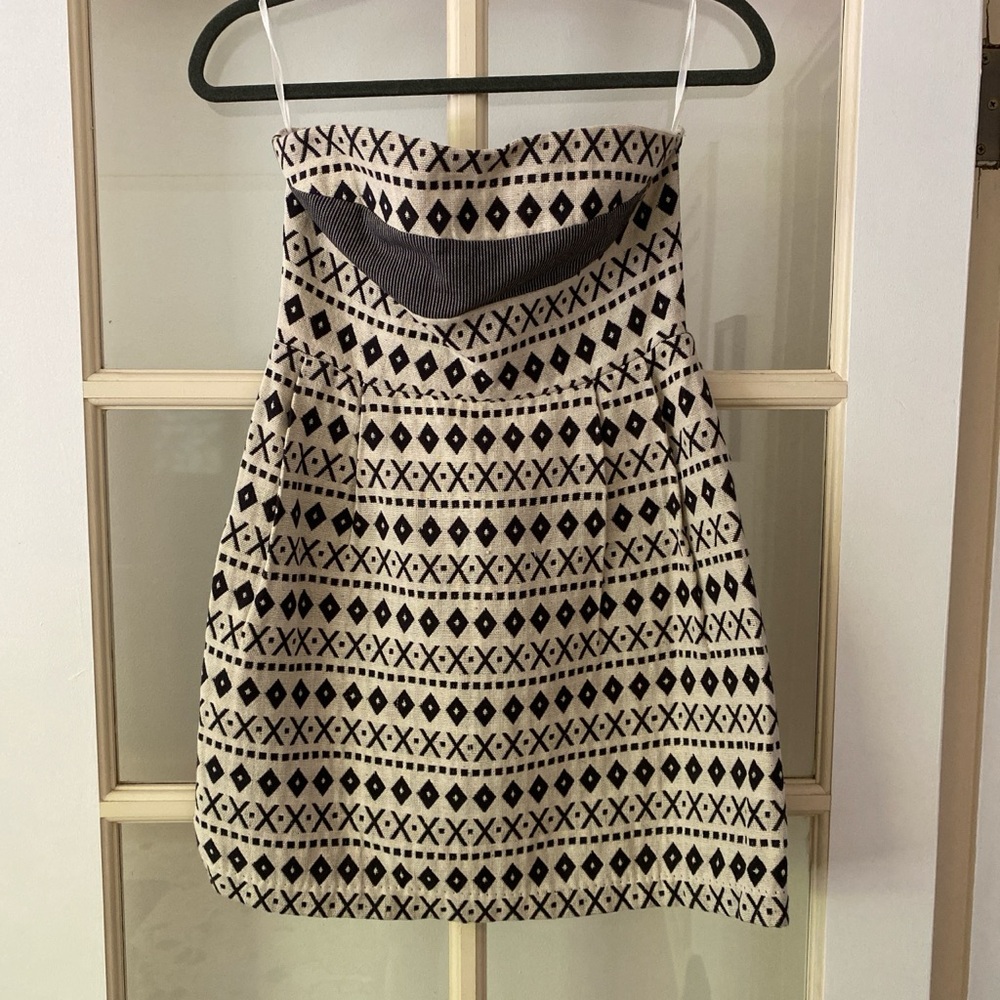 Grey Antics brand strapless mini dress, size 6.